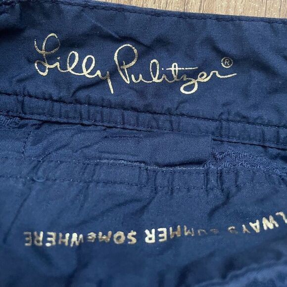 Lilly Pulitzer The Callahan navy blue textured shorts sz 4 - Picture 3 of 12